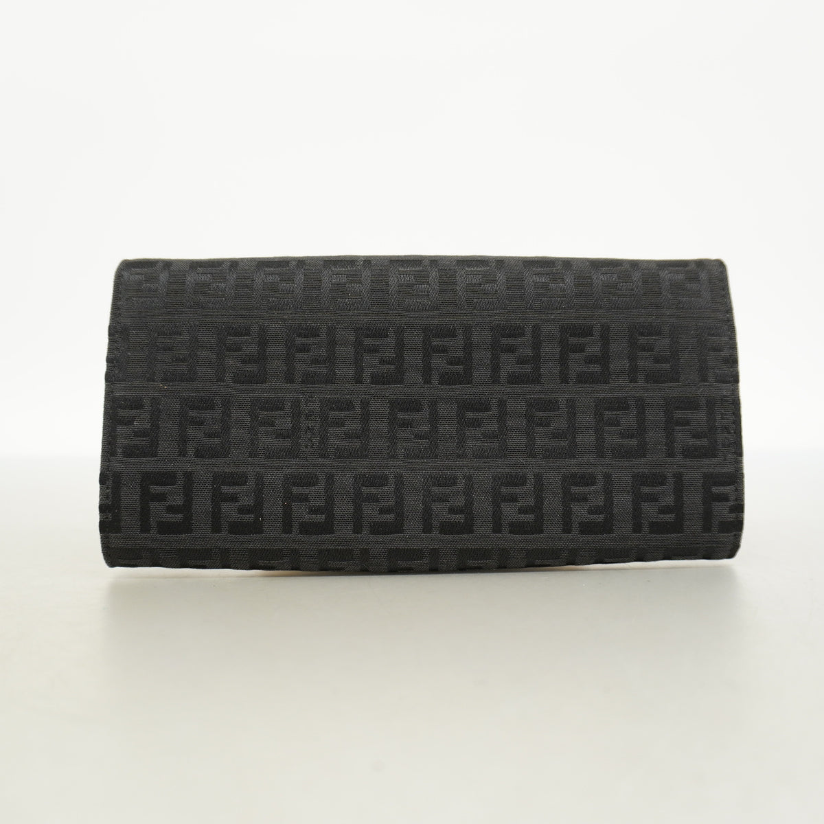 【6hc1862】フェンディ 長財布 ズッキーノ ナイロンキャンバス ブラック シルバー金具【中古】レディース