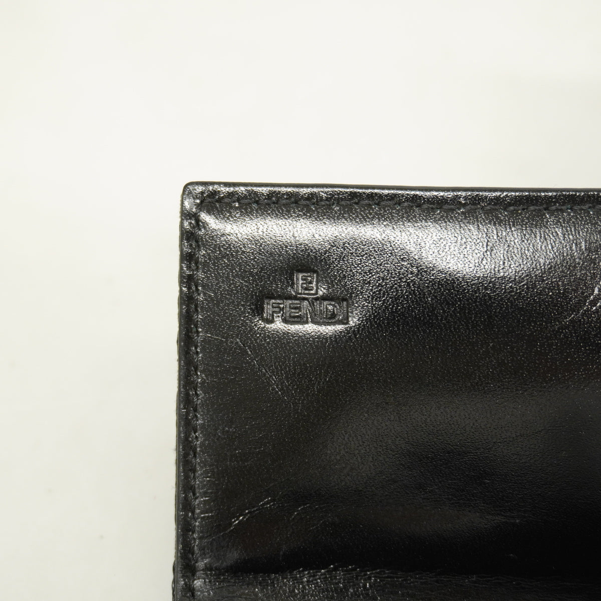【6hc1862】フェンディ 長財布 ズッキーノ ナイロンキャンバス ブラック シルバー金具【中古】レディース