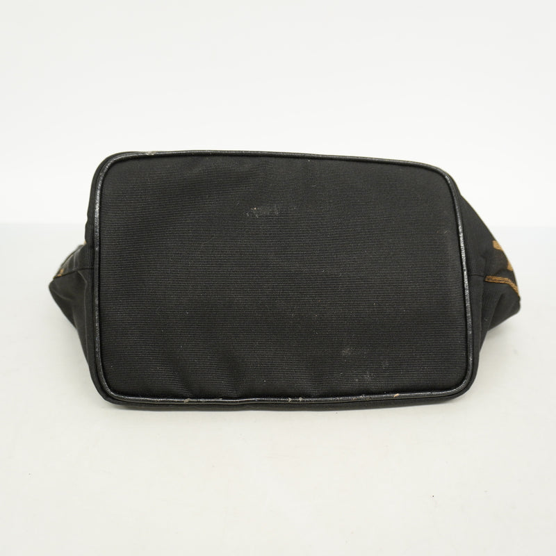 【6hc1863】フェンディ ハンドバッグ ナイロンキャンバス ブラック シルバー金具【中古】レディース