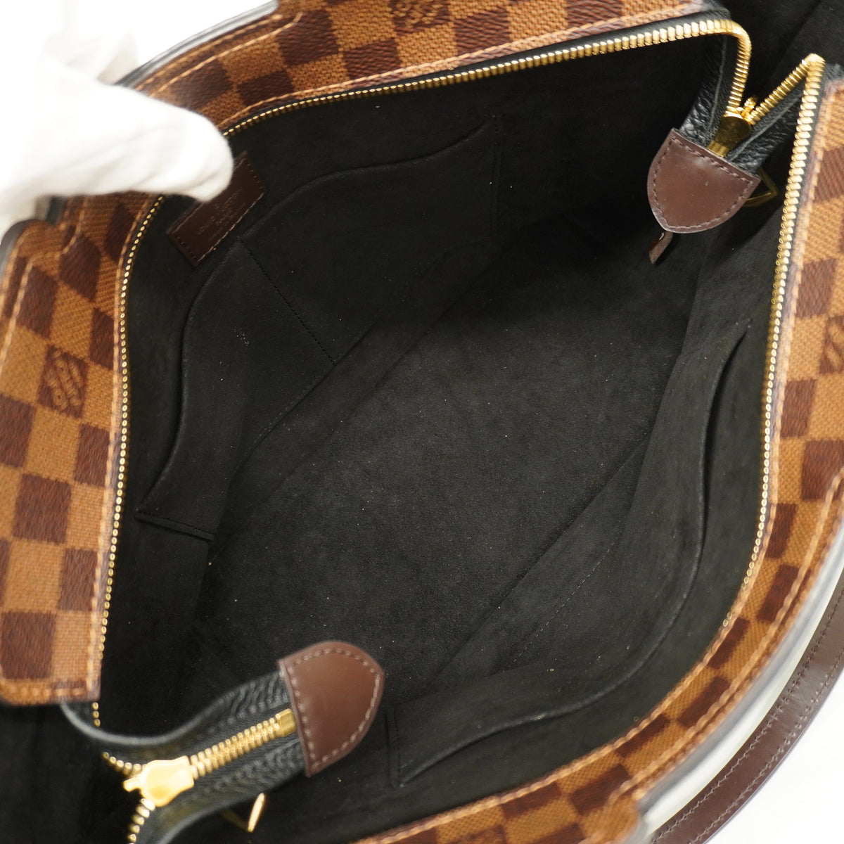 【6hc1866】ルイヴィトン トートバッグ ダミエ ジャージー N44023 エベヌ 2wayバッグ【中古】レディース