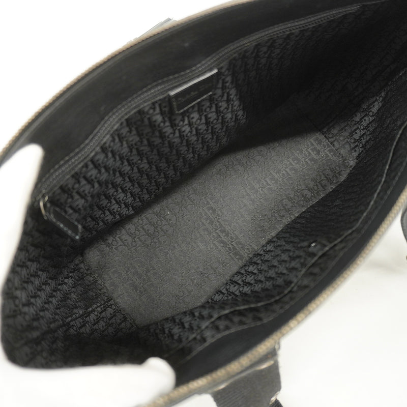 【6hc1880】クリスチャンディオール トートバッグ ストリートシック レザー ブラック シルバー金具【中古】レディース