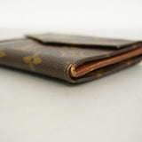 【6hc1888】ルイヴィトン 三つ折り財布 モノグラム ポルトモネビエカルトクレディ M61660 ブラウン【中古】レディース