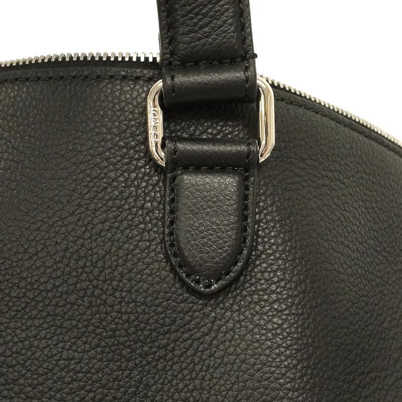 【6hc1898】フェンディ ボストンバッグ ルイ45ダッフル レザー ブラック シルバー金具【中古】メンズ