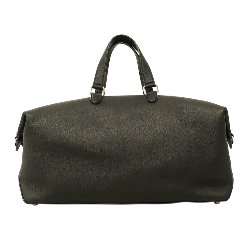 【6hc1898】フェンディ ボストンバッグ ルイ45ダッフル レザー ブラック シルバー金具【中古】メンズ