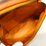 【6hc1919-k】セリーヌ バニティバッグ マカダム PVC ブラウン ゴールド金具【中古】レディース