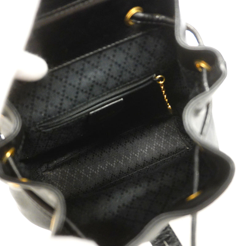 【6hc1920-k】グッチ リュック・デイパック バンブー 003 1705 0030 レザー ブラック ゴールド金具【中古】レディース