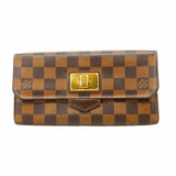 【6hc1937-k】ルイヴィトン 長財布 ダミエ ポルトフォイユローズベリー N63017 エベヌ【中古】レディース