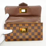 【6hc1937-k】ルイヴィトン 長財布 ダミエ ポルトフォイユローズベリー N63017 エベヌ【中古】レディース