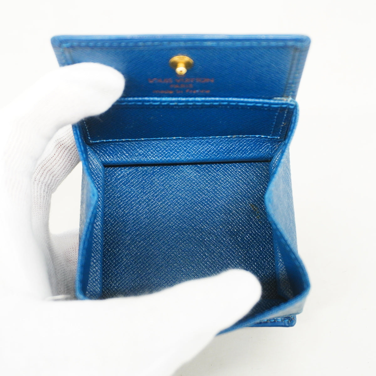 【6hc1938-k】ルイヴィトン コインケース エピ ポルトモネボワット M63695 トレドブルー【中古】メンズ