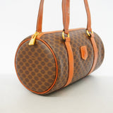 【6hc1946-k】セリーヌ ハンドバッグ マカダム PVC ブラウン ゴールド金具【中古】レディース