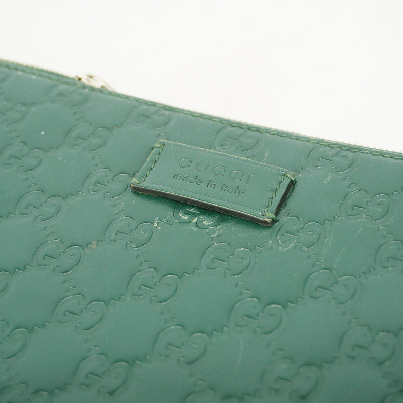 【6hc1962-k】グッチ ショルダーバッグ グッチシマ 429004 レザー グリーン シルバー金具【中古】メンズ