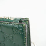 【6hc1962-k】グッチ ショルダーバッグ グッチシマ 429004 レザー グリーン シルバー金具【中古】メンズ
