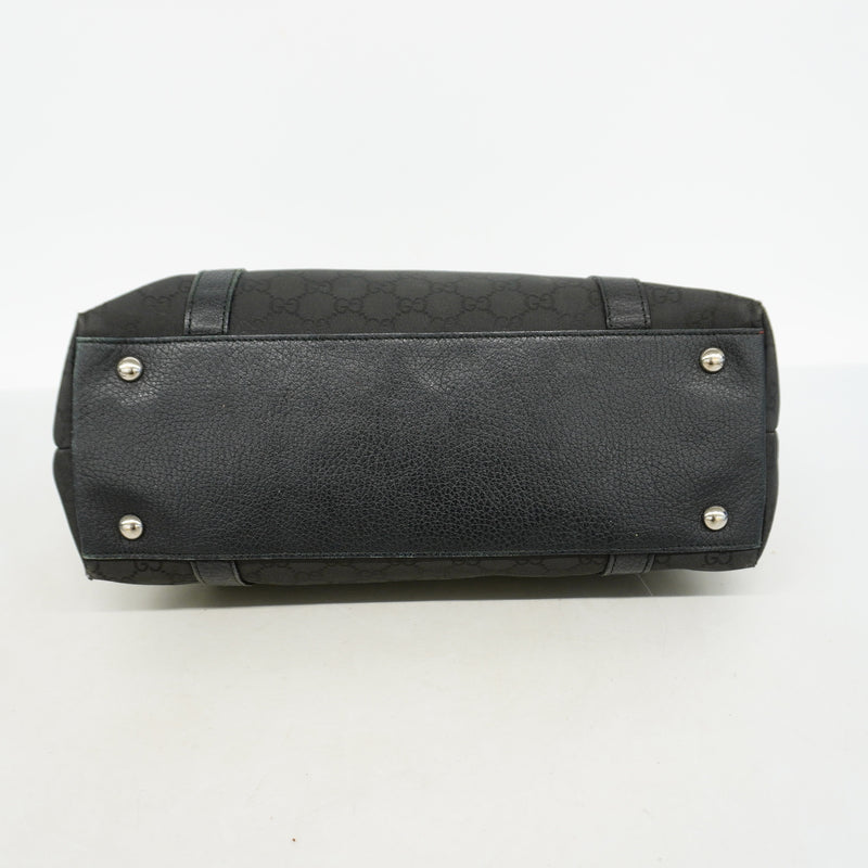 【6hc1963-k】グッチ トートバッグ GGナイロン 268640 ナイロン ブラック シルバー金具【中古】レディース