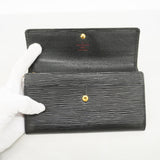 【6hc1968-k】ルイヴィトン 長財布 エピ ポルトモネクレディ M63592 ノワール【中古】レディース
