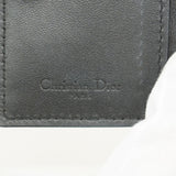 【6hc1971】クリスチャンディオール カードケース カナージュ レザー ブラック ゴールド金具【中古】レディース