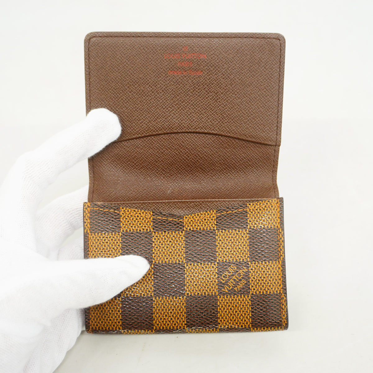【6hc1977】ルイヴィトン カードケース ダミエ アンヴェロップカルトドゥヴィジット N62920 エベヌ【中古】メンズ レディース ユニセックス