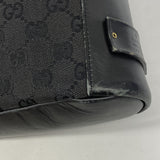 【6hc1981-k】グッチ ショルダーバッグ GGキャンバス 91761 キャンバス ブラック ゴールド金具【中古】レディース
