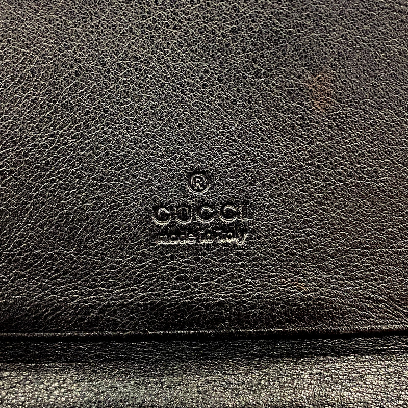 【6hc1987-k】グッチ カードケース グッチシマ 251727 レザー ブラック シルバー金具【中古】メンズ