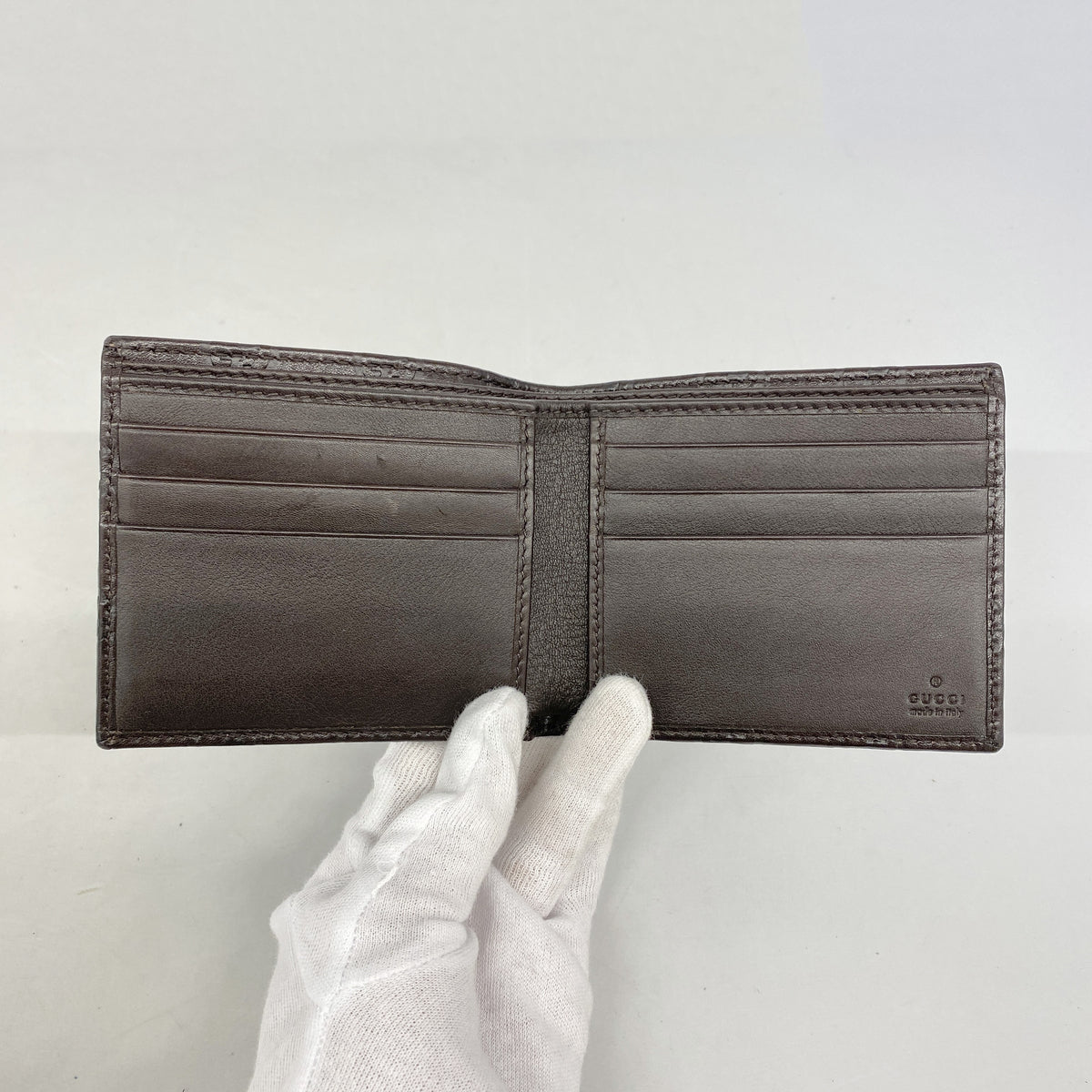 【6hc1988-k】グッチ 札入れ グッチシマ インターロッキングG 181674 レザー ブラウン シャンパンゴールド金具【中古】メンズ