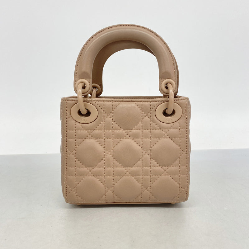【6hc1990】クリスチャンディオール ハンドバッグ カナージュ レディディオール レザー ピンクブラウン 2wayバッグ【中古】レディース