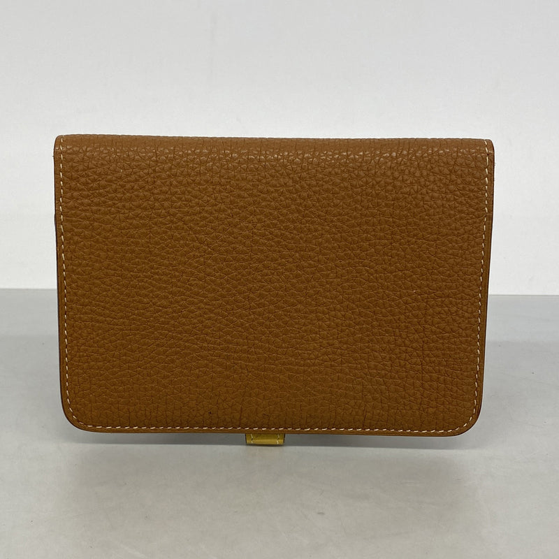 【6hc2014】エルメス コインケース ドゴンコンパクトバイカラー トゴ ゴールド カリー シルバー金具 □L刻印【中古】レディース