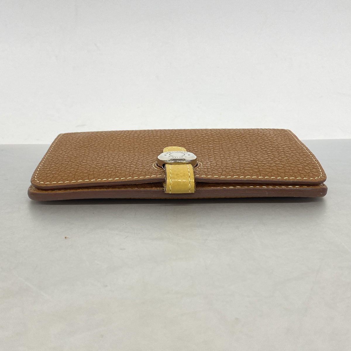 【6hc2014】エルメス コインケース ドゴンコンパクトバイカラー トゴ ゴールド カリー シルバー金具 □L刻印【中古】レディース