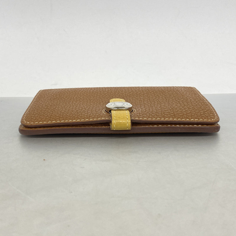 【6hc2014】エルメス コインケース ドゴンコンパクトバイカラー トゴ ゴールド カリー シルバー金具 □L刻印【中古】レディース