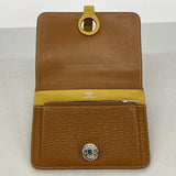 【6hc2014】エルメス コインケース ドゴンコンパクトバイカラー トゴ ゴールド カリー シルバー金具 □L刻印【中古】レディース