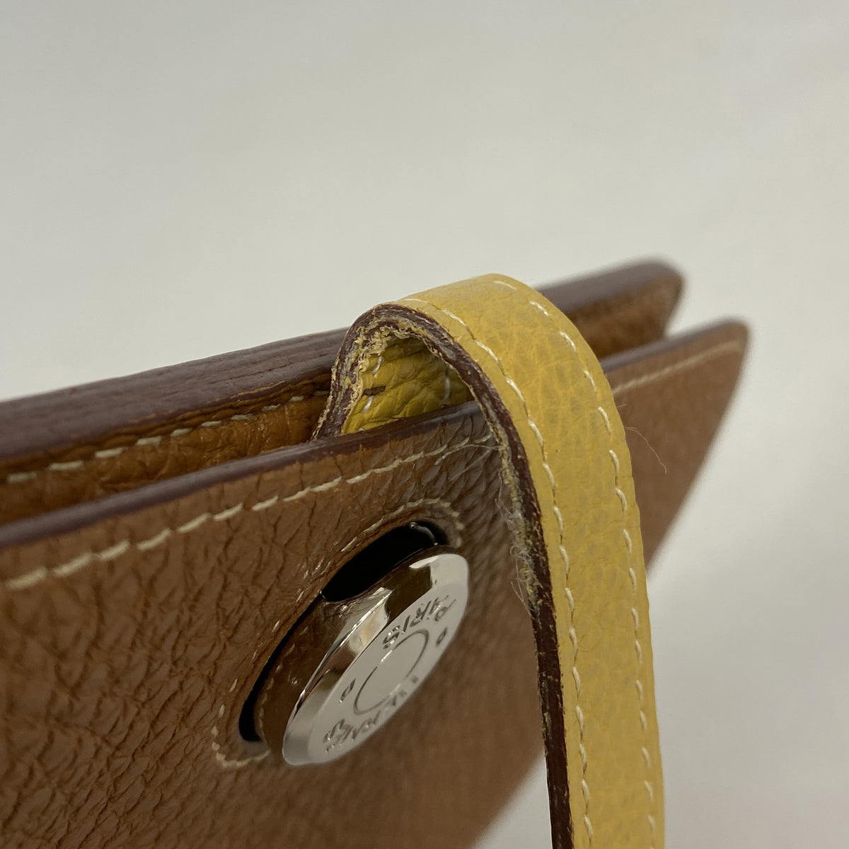 【6hc2014】エルメス コインケース ドゴンコンパクトバイカラー トゴ ゴールド カリー シルバー金具 □L刻印【中古】レディース