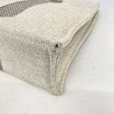 【6hc2025-k】エルメス トートバッグ ニューフールトゥMM キャンバス ブラック シルバー金具【中古】メンズ レディース ユニセックス
