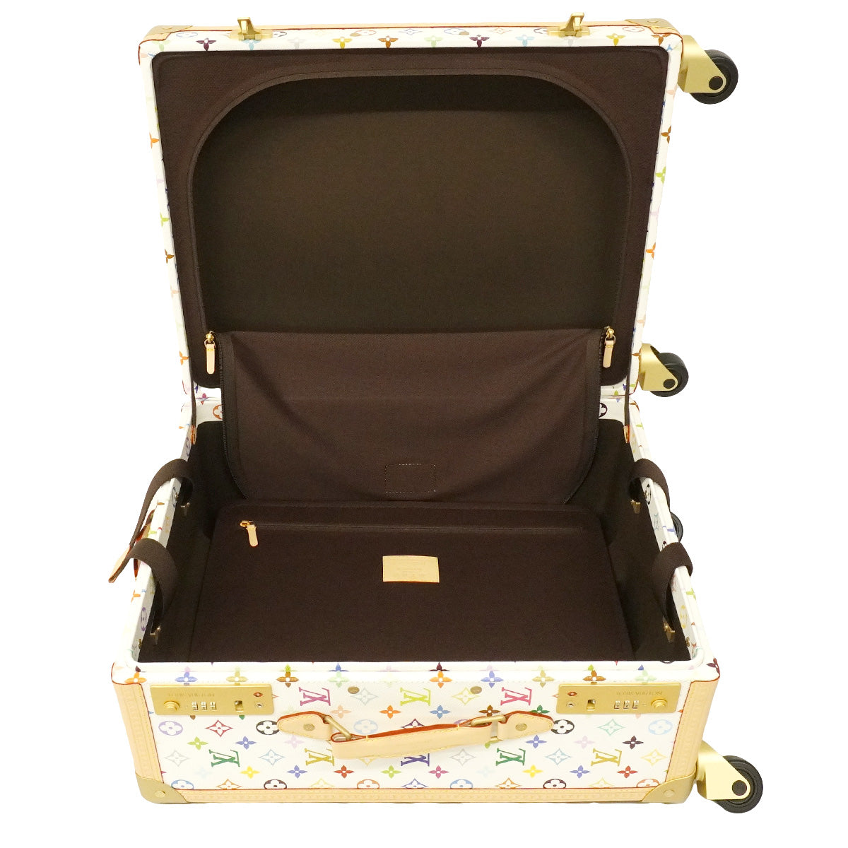 【6hc2043】ルイヴィトン キャリーバッグ モノグラム・マルチカラー ローリングトランク M13740 ブロン 村上隆コラボ【中古】メンズ レディース ユニセックス
