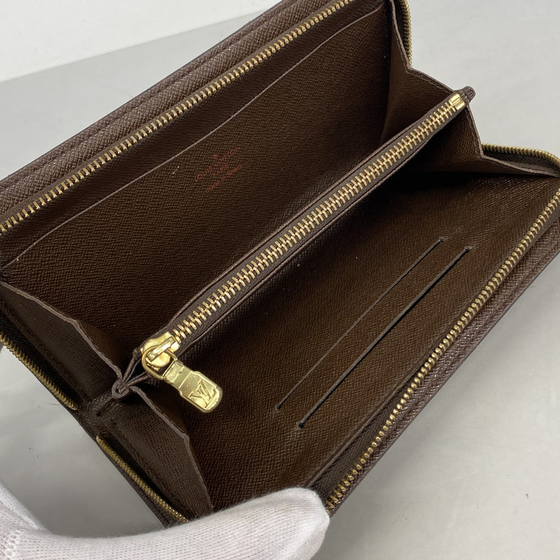 【6hc2058-k】ルイヴィトン 長財布 ダミエ ポルトモネジップ N61728 エベヌ【中古】メンズ レディース ユニセックス