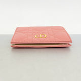 【6hc2063】クリスチャンディオール 財布 カナージュ レザー ピンク ゴールド金具【中古】レディース