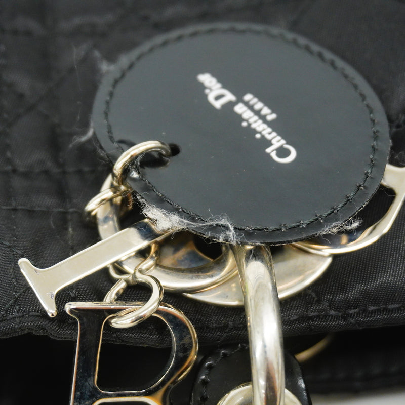 【6hc2094】クリスチャンディオール ハンドバッグ レディディオール ナイロン ブラック シルバー金具【中古】レディース