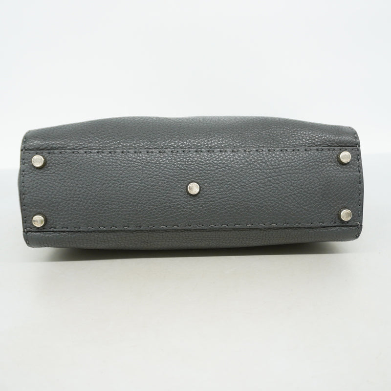 【6hc2095】フェンディ ハンドバッグ ピーカブー レザー グレー シルバー金具 2wayバック【中古】レディース