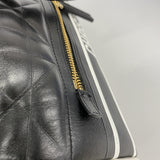 【6hc2100】クリスチャンディオール ハンドバッグ ヴァイブ レザー ブラック ホワイト ゴールド金具 2wayバック【中古】レディース