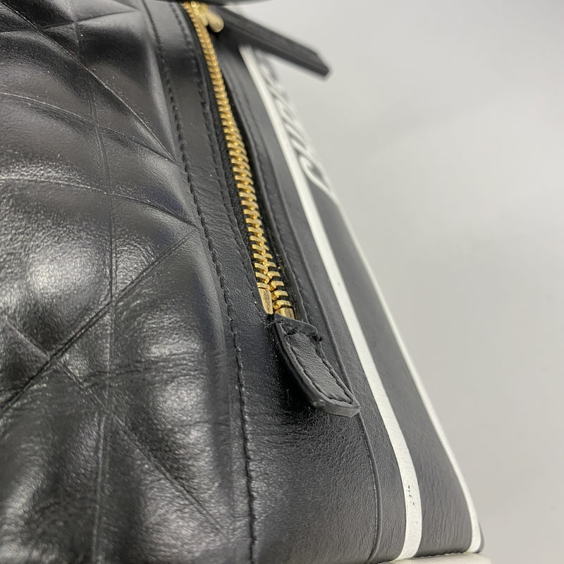 【6hc2100】クリスチャンディオール ハンドバッグ ヴァイブ レザー ブラック ホワイト ゴールド金具 2wayバック【中古】レディース