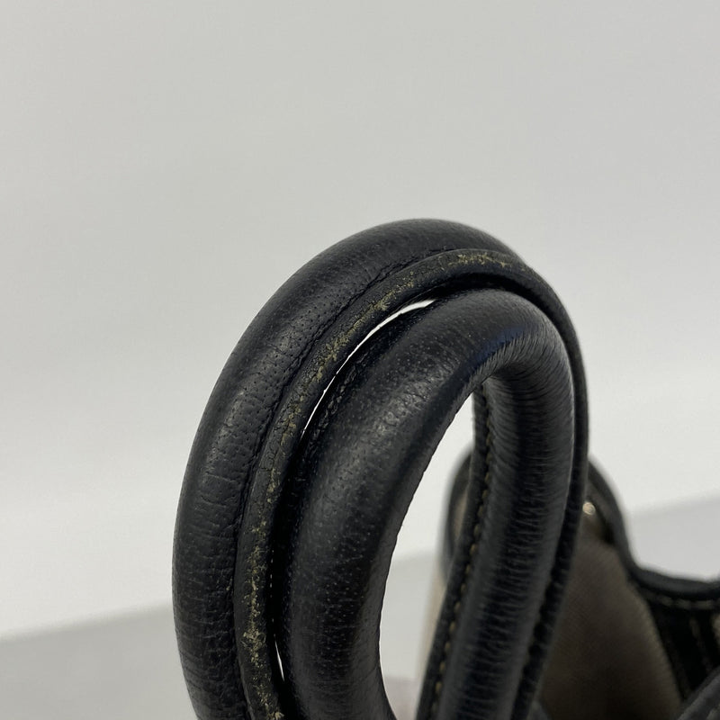 【6hc2101】エルメス トートバッグ ガーデンパーティPM トワルアッシュ ブラック シルバー金具 □F刻印【中古】レディース