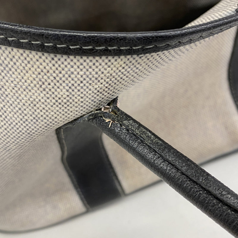 【6hc2101】エルメス トートバッグ ガーデンパーティPM トワルアッシュ ブラック シルバー金具 □F刻印【中古】レディース