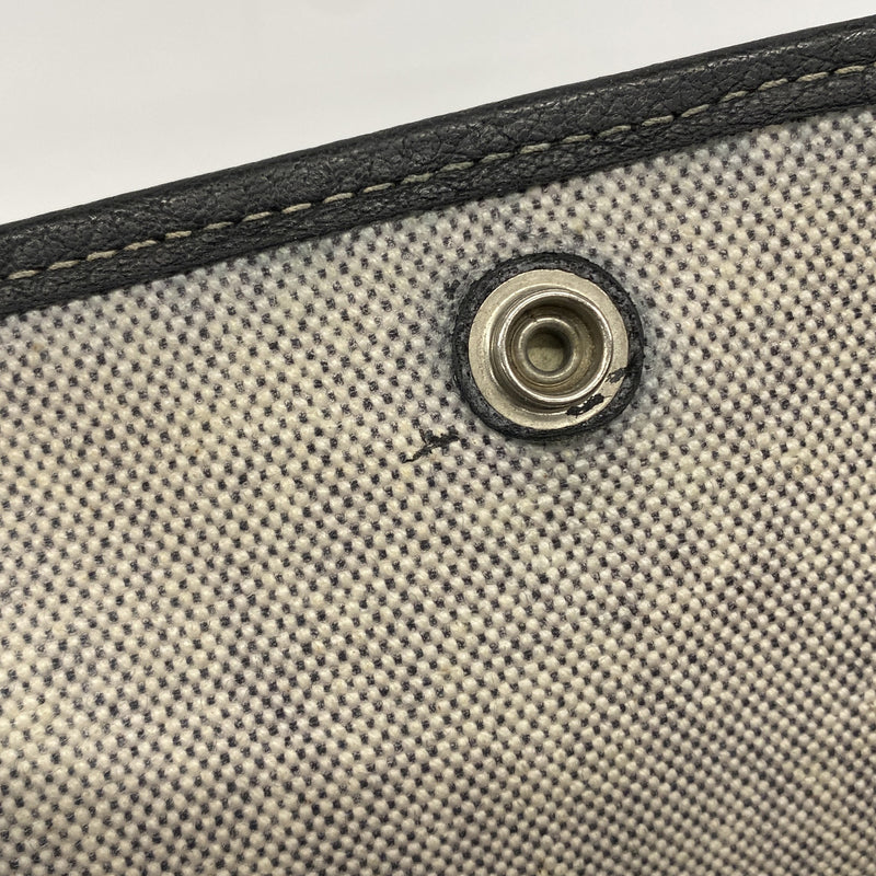 【6hc2101】エルメス トートバッグ ガーデンパーティPM トワルアッシュ ブラック シルバー金具 □F刻印【中古】レディース