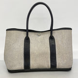 【6hc2101】エルメス トートバッグ ガーデンパーティPM トワルアッシュ ブラック シルバー金具 □F刻印【中古】レディース
