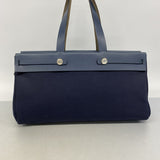 【6hc2102】エルメス トートバッグ エールバッグカバス トワルアッシュ ネイビー シルバー金具 □F刻印【中古】レディース