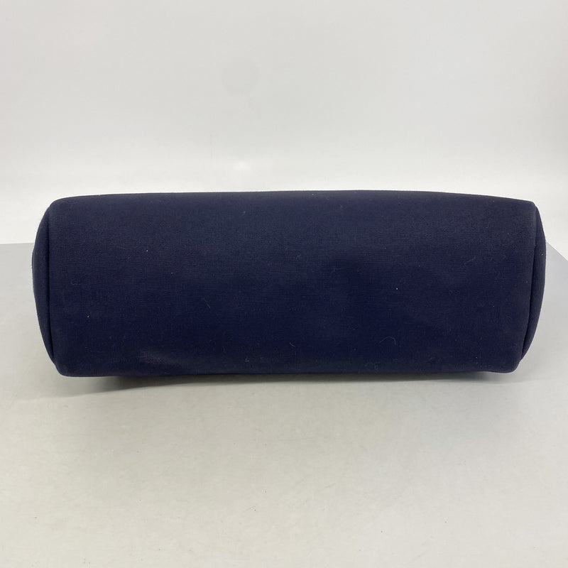 【6hc2102】エルメス トートバッグ エールバッグカバス トワルアッシュ ネイビー シルバー金具 □F刻印【中古】レディース