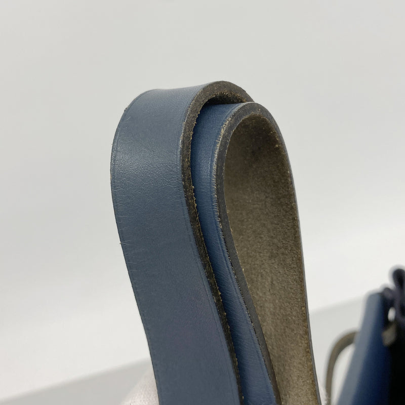 【6hc2102】エルメス トートバッグ エールバッグカバス トワルアッシュ ネイビー シルバー金具 □F刻印【中古】レディース