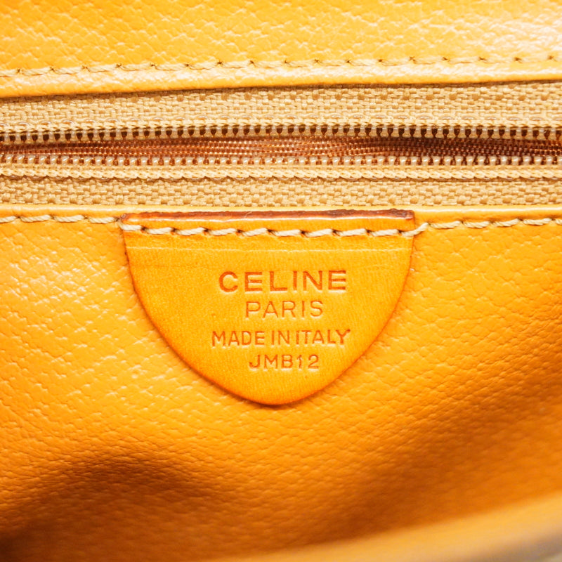 【6hc2107】セリーヌ ショルダーバッグ マカダム PVC ブラウン ゴールド金具【中古】レディース