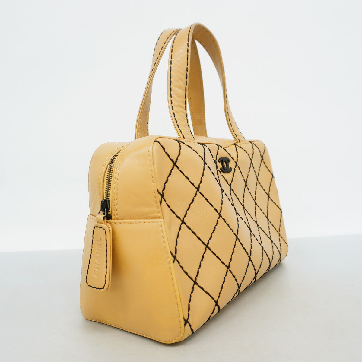 【6hc2116】シャネル トートバッグ ワイルドステッチ レザー ブラウン ゴールド金具【中古】レディース