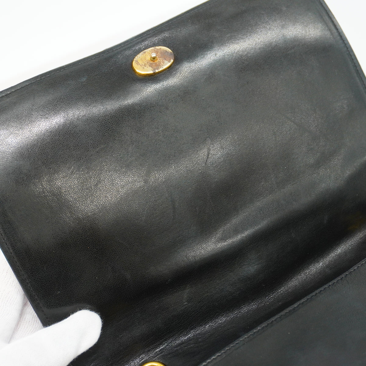 【6hc2117】シャネル ショルダーバッグ チェーンショルダー ラムスキン ブラック ゴールド金具【中古】レディース
