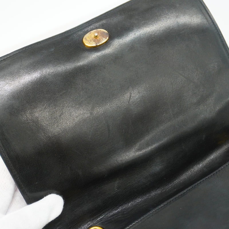 【6hc2117】シャネル ショルダーバッグ チェーンショルダー ラムスキン ブラック ゴールド金具【中古】レディース
