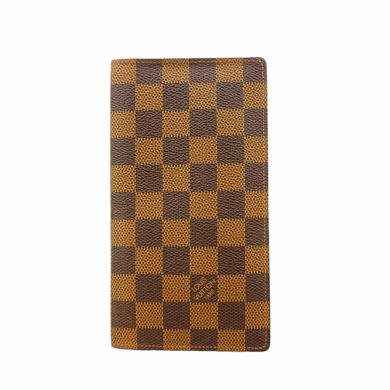 【6hc2124】ルイヴィトン 長札入れ ダミエ ポルトバルールカルトクレディ N61823 エベヌ【中古】メンズ