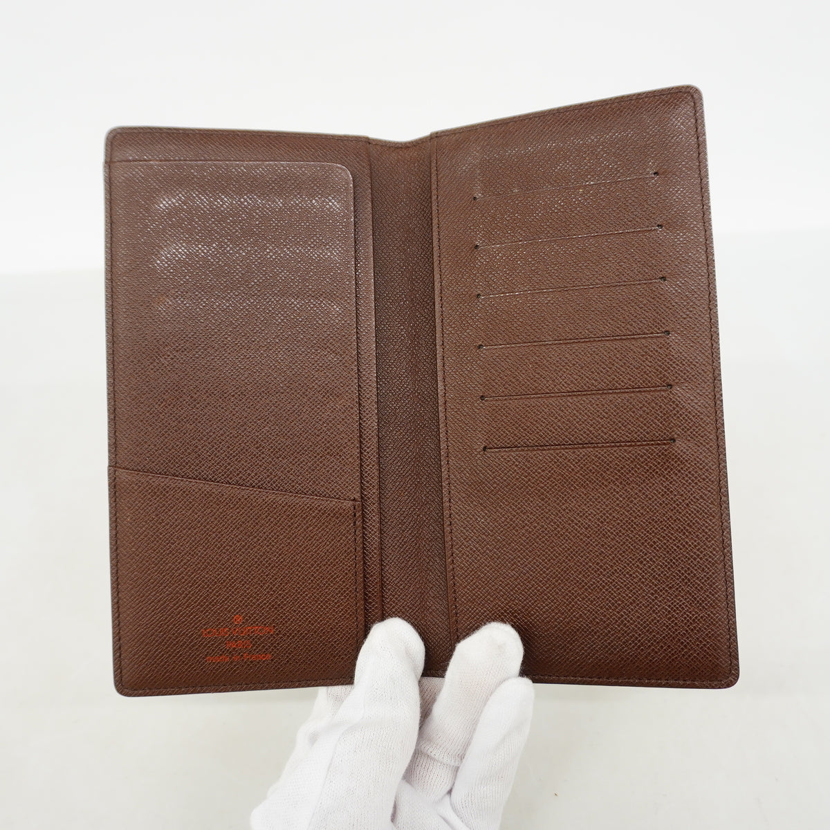 【6hc2124】ルイヴィトン 長札入れ ダミエ ポルトバルールカルトクレディ N61823 エベヌ【中古】メンズ